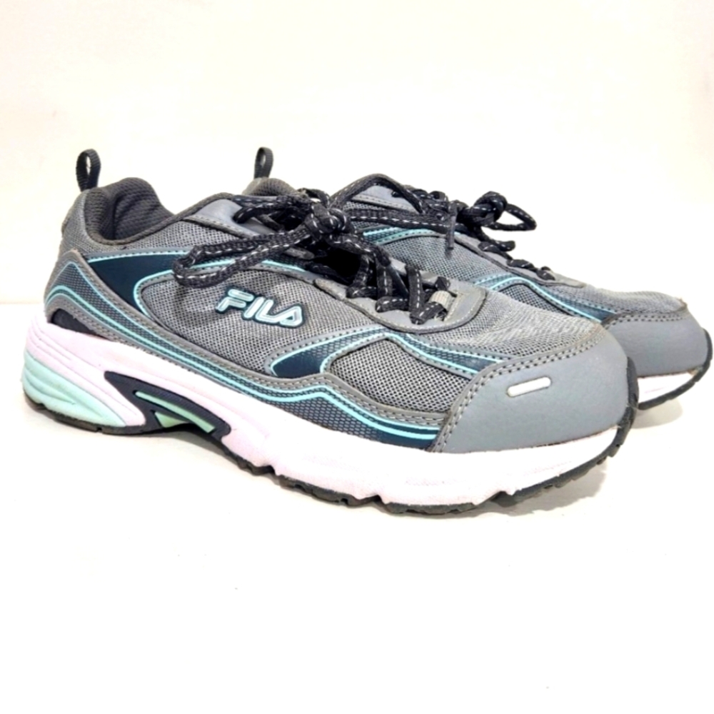 Fila Memory Stir Up 3 size 6 gray/mint women's running shoes